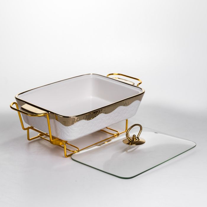 Мармітниця порцелянова 1.5 л на підставці з підігрівом 35.5х19х15.5 см HNG-112-13 (HNG-112-13) - зображення 4