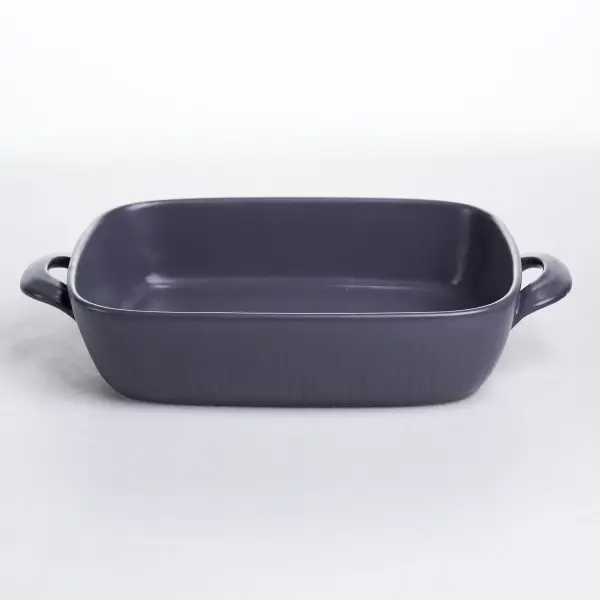 Форма для випікання порцелянова з ручками прямокутна 23х17х5 см чорний KS-644 (KS-644) - зображення 1