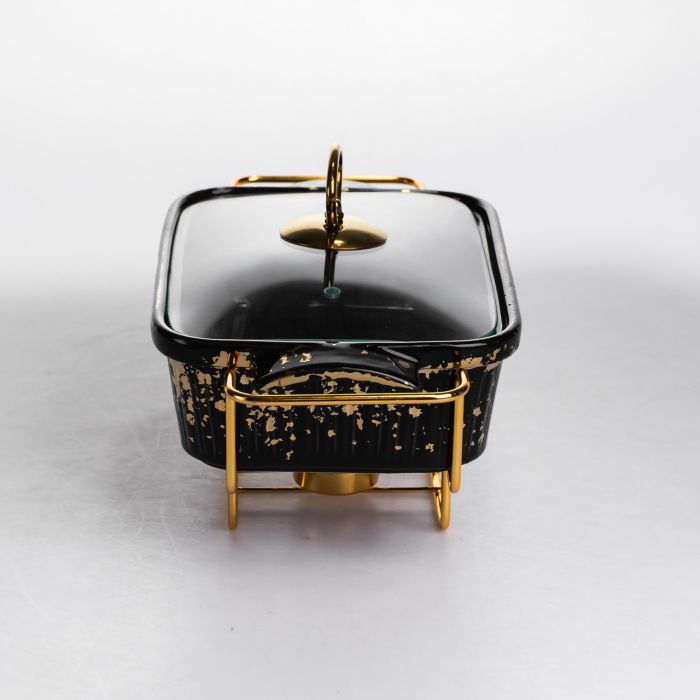 Мармітниця  прямокутна на металевій підставці з підігрівом 31х16х11 см ML-874-11 (ML-874-11) - зображення 2