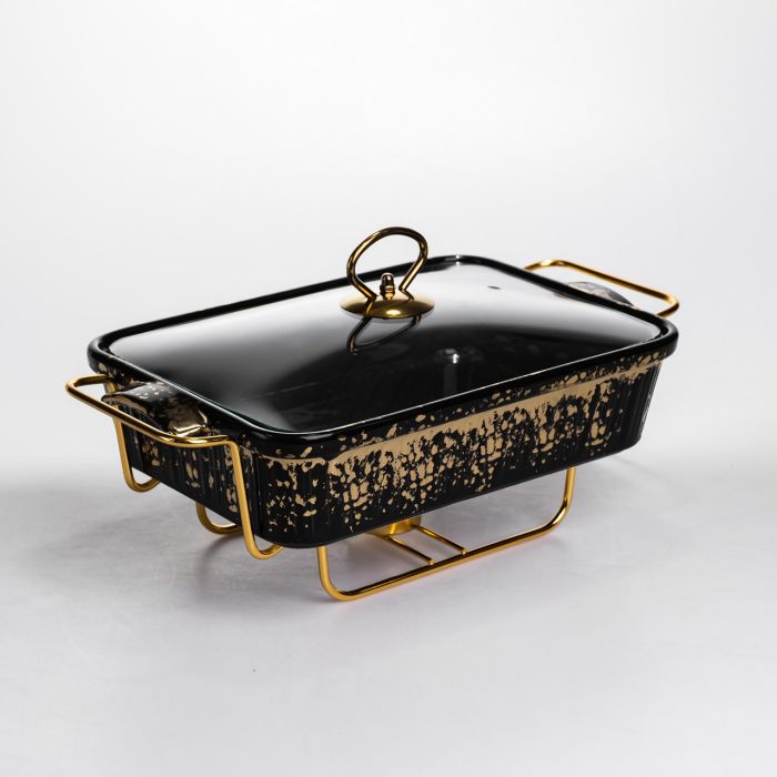 Мармітниця прямокутна на металевій підставці з підігрівом 35.5х19х15.5 см ML-874-13 (ML-874-13) - зображення 3