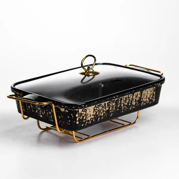 Мармітниця прямокутна 2 л на підставці з підігрівом 40х22.5х15.5 см ML-874-15 (ML-874-15) - зображення 4