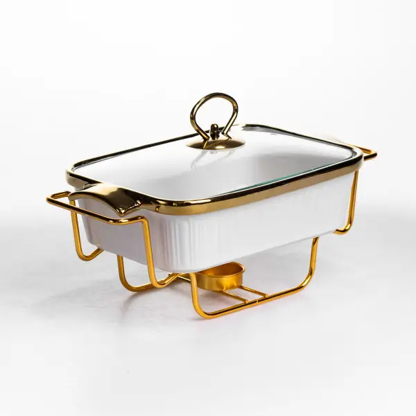 Мармітниця порцелянова 1 л на підставці з підігрівом 31х16х11 см білий ML850-11 (ML850-11) - зображення 3