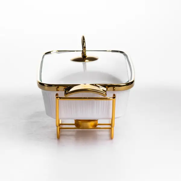 Мармітниця порцелянова 1 л на підставці з підігрівом 31х16х11 см білий ML850-11 (ML850-11) - зображення 4