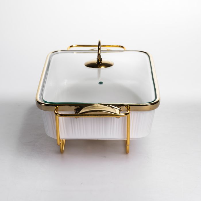 Мармітниця порцелянова на підставці 2л з підігрівом білий 40х22.5х15.5 см ML850-15 (ML850-15) - зображення 2