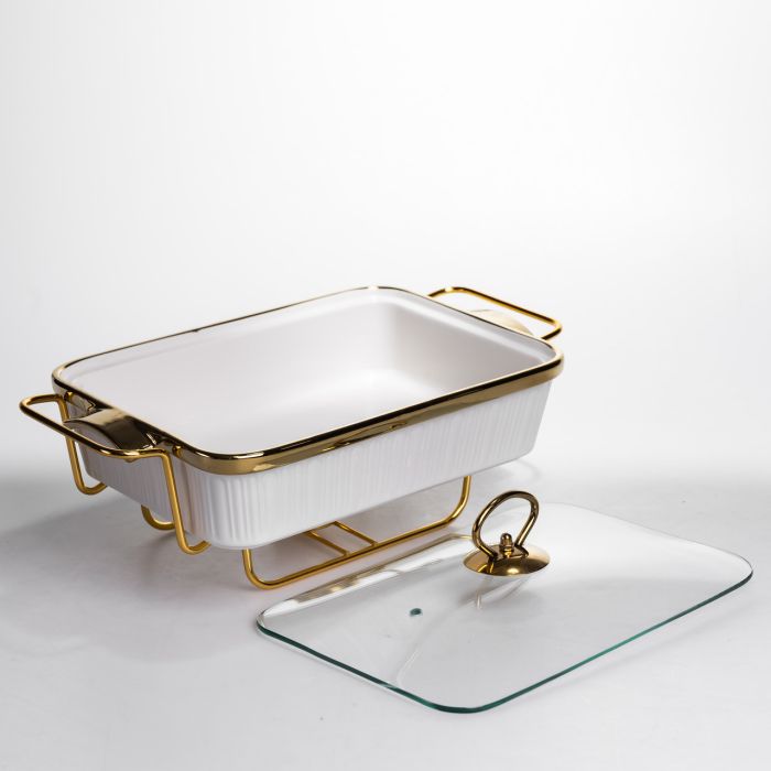 Мармітниця порцелянова на підставці 2л з підігрівом білий 40х22.5х15.5 см ML850-15 (ML850-15) - зображення 4