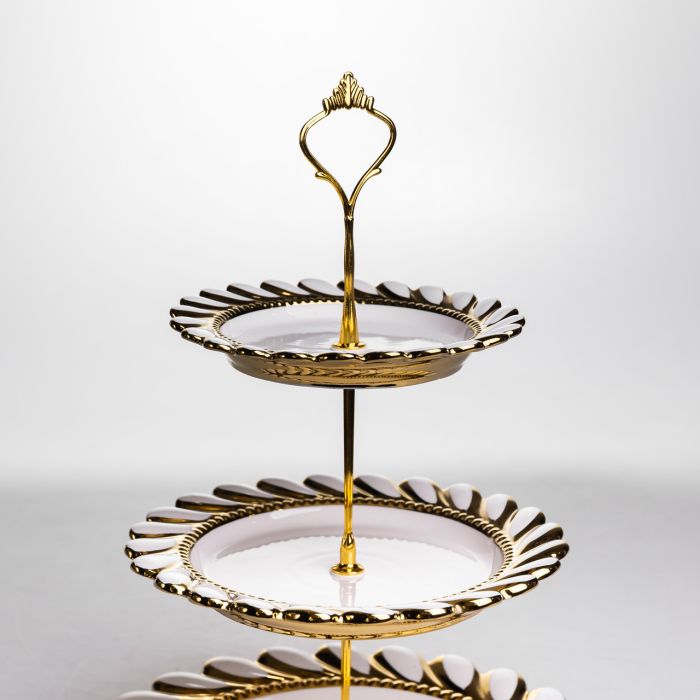 Фруктовниця кругла трьохярусна для сервірування фруктів і солодощів 25х33 см ML2085 (ML2085) - зображення 4