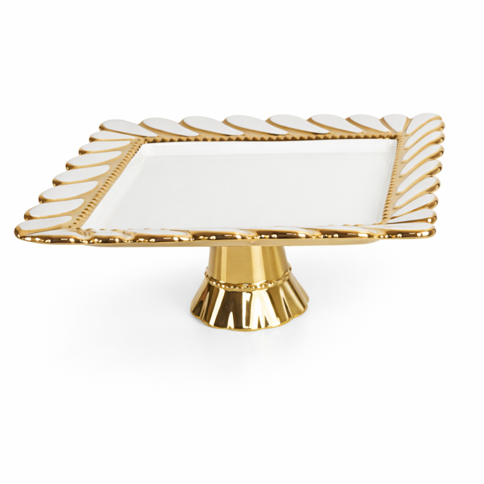 Тортівниця порцелянова на ніжці 25х25х10.5 см квадратна ML2044 (ML2044) - зображення 1