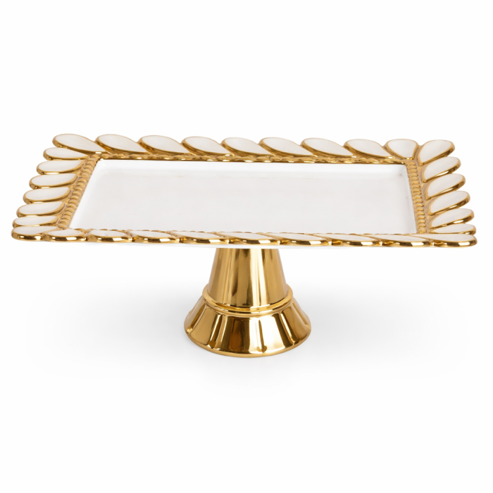 Тортівниця порцелянова на ніжці 25х16.5х10 см прямокутна ML2049 (ML2049) - зображення 1