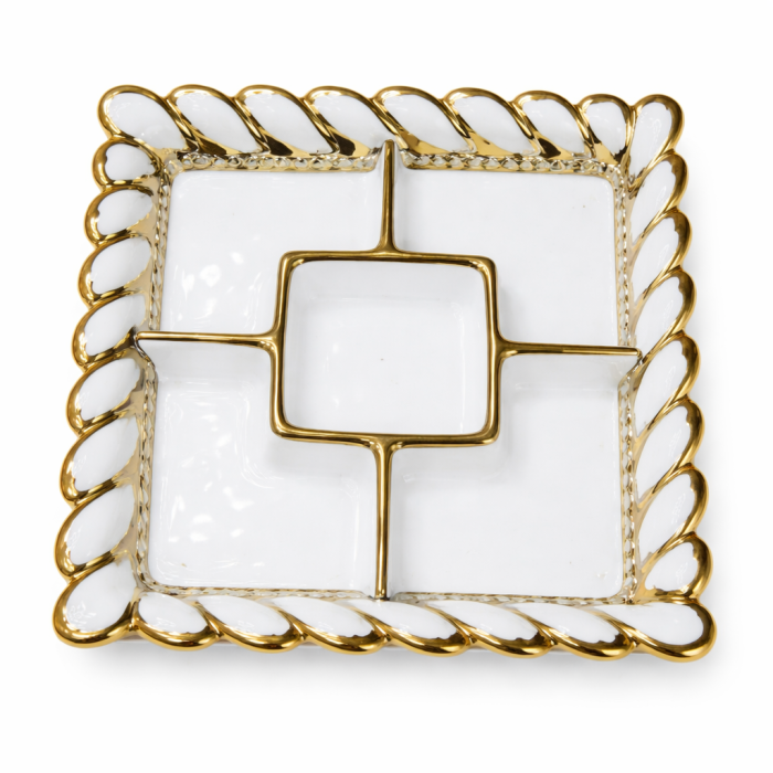 Менажниця порцелянова на 5 секцій для закусок 30х30х4 см SX36-2 (SX36-2) - зображення 1