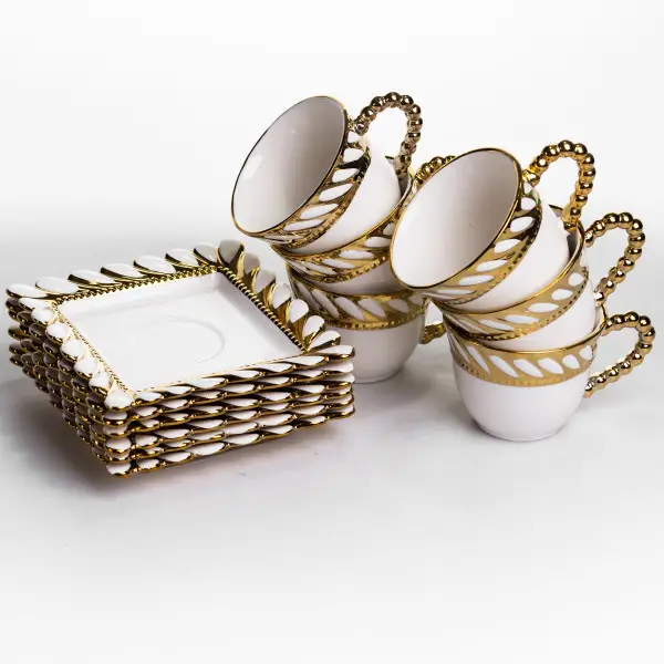 Набір чашок з блюдцями Tiffany 250 мл  6 шт SX61 (SX61) - зображення 4