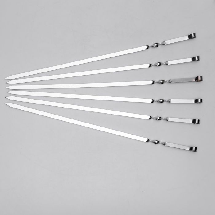 Набір шампурів із нержавіючої сталі 6 штук 60х1.2 см BQ-18 (BQ-18) - зображення 1