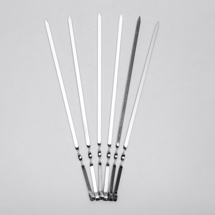 Набір шампурів 6 штук із нержавіючої сталі 55x1 см BQ-19 (BQ-19) - зображення 4