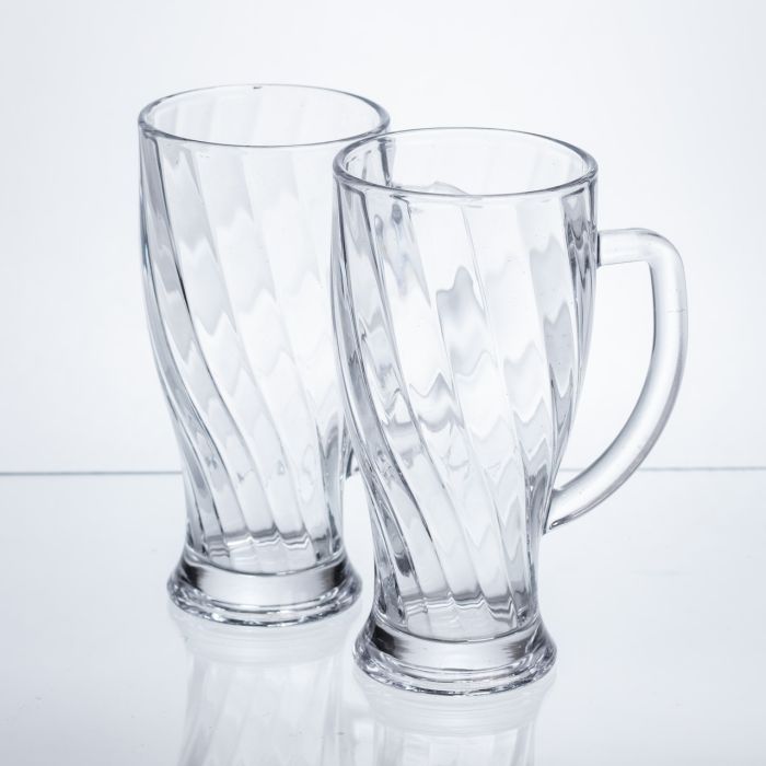 Набір кухлів для пива Glass Mug скляних 2 штуки по 420 мл HP-17-59 (HP-17-59) - зображення 3