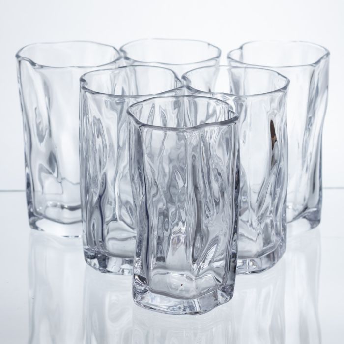 Набір склянок для напоїв Crinkle Glass 6 штук по 270 мл HP-17-62 (HP-17-62) - зображення 1