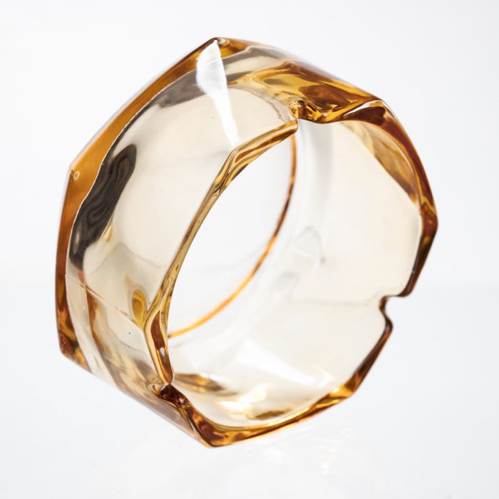 Попільничка скляна Diamond Faceted 12 см, золотистий Yiwu HP-34-78 (HP-34-78) - зображення 3