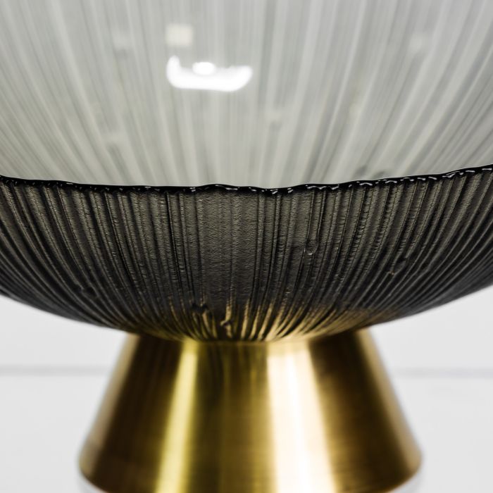 Фруктовниця скляна "Gold & Grey" 24 см на золотій ніжці Yiwu HP-34-118 (HP-34-118) - зображення 6
