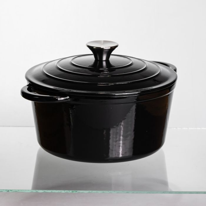 Каструля чавунна емальована 4 л, чорний Yiwu HP-FLG-1 BLACK (HP-FLG-1 BLACK) - зображення 6