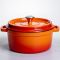 Кокотниця чавунна емальована 4,5 л, помаранчевий Yiwu HP-FLG-4 ORANGE (HP-FLG-4 ORANGE)