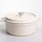 Кокотниця чавунна емальована 6 л, бежевий Yiwu HP-FLG-6 WHITE (HP-FLG-6 WHITE)