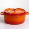 Кокотниця чавунна емальована 6 л, помаранчевий Yiwu HP-FLG-6 ORANGE (HP-FLG-6 ORANGE)
