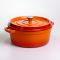 Кокотниця чавунна емальована 6 л, помаранчевий Yiwu HP-FLG-6 ORANGE (HP-FLG-6 ORANGE)