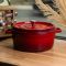 Кокотниця чавунна емальована 6 л, червоний Yiwu HP-FLG-6 RED (HP-FLG-6 RED)