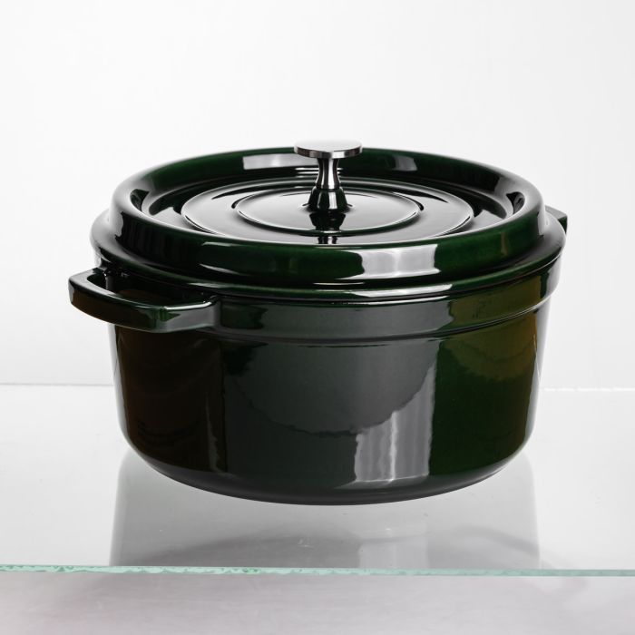 Кокотниця чавунна емальована 4,5 л, малахіт Yiwu HP-FLG-11 green (HP-FLG-11 green) - зображення 6