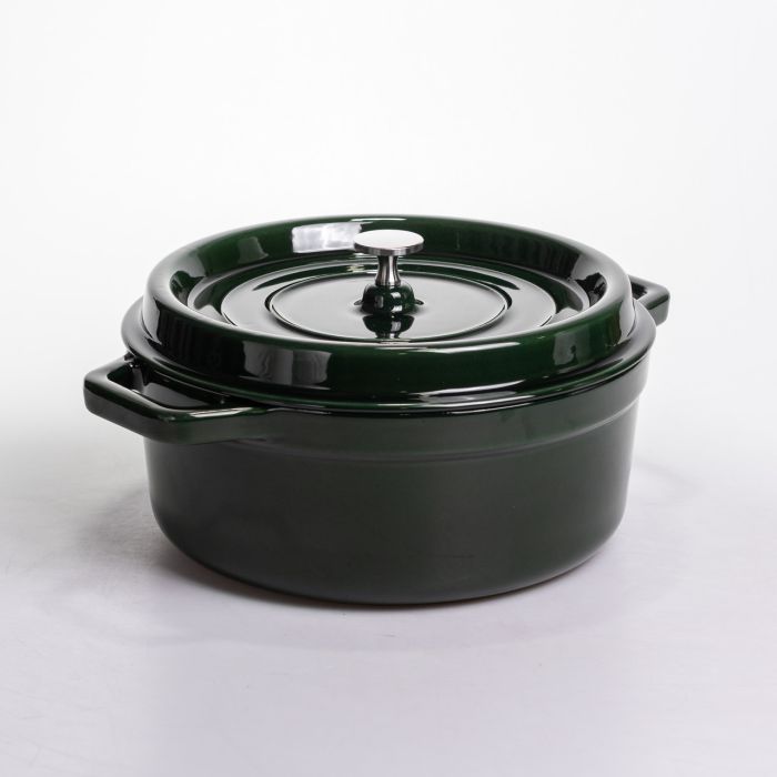Кокотниця чавунна емальована 6,5 л, малахіт Yiwu HP-FLG-12 green (HP-FLG-12 green) - зображення 6