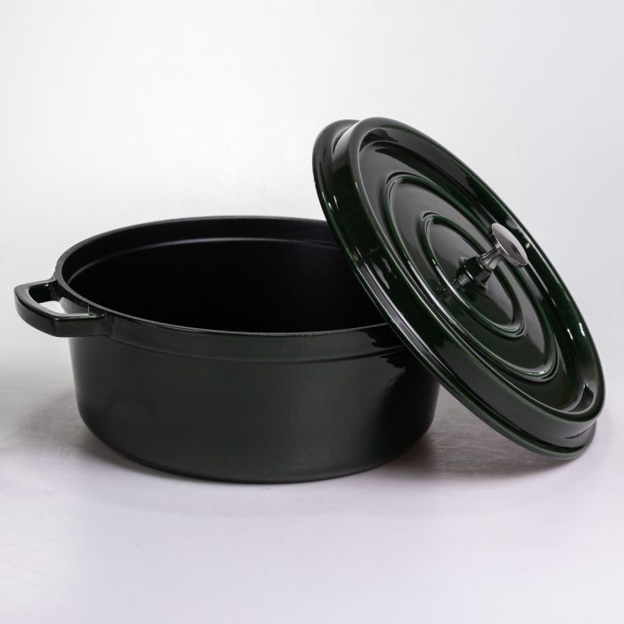 Кокотниця чавунна емальована 6 л, малахіт Yiwu HP-FLG-13 green (HP-FLG-13 green) - зображення 3