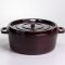 Кокотниця чавунна емальована 7,5 л, бургунді Yiwu HP-FLG-14 burgundy (HP-FLG-14 burgundy)