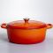 Гусятниця чавунна емальована 6 л, помаранчевий Yiwu HP-FLG-17 ORANGE (HP-FLG-17 ORANGE)