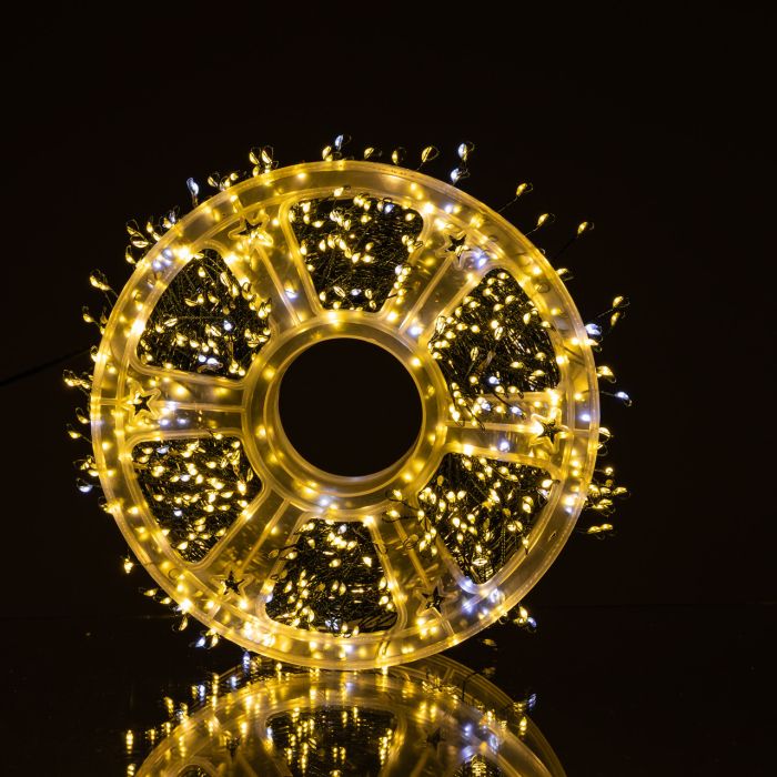 Гірлянда-нитка Роса Хвойна лапа 1000 LED 50 метрів зелена нитка жовтий Garlando D1000L50MGY (D1000L50MGY) - зображення 6