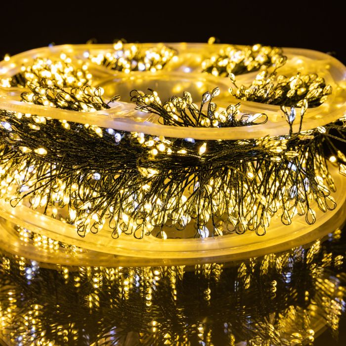 Гірлянда-нитка Роса Хвойна лапа 1000 LED 50 метрів зелена нитка жовтий Garlando D1000L50MGY (D1000L50MGY) - зображення 8