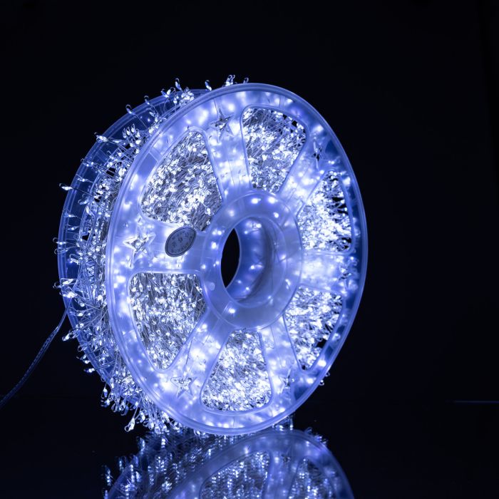 Гірлянда-нитка Роса Хвойна лапа 1000 LED 50 метрів зелена нитка білий Garlando D1000L50MGW (D1000L50MGW) - зображення 5