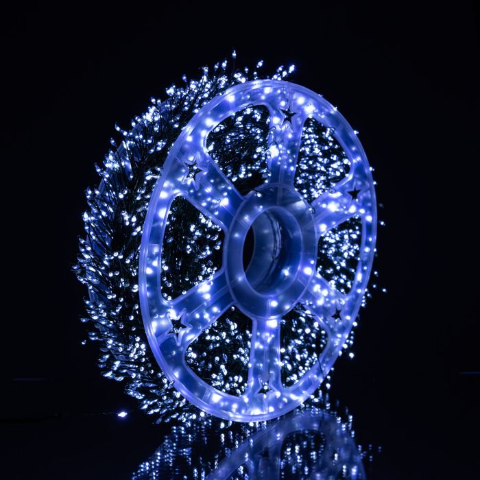 Гірлянда-нитка Роса Хвойна лапа 1000 LED 50 метрів зелена нитка білий Garlando D1000L50MGW (D1000L50MGW) - зображення 6