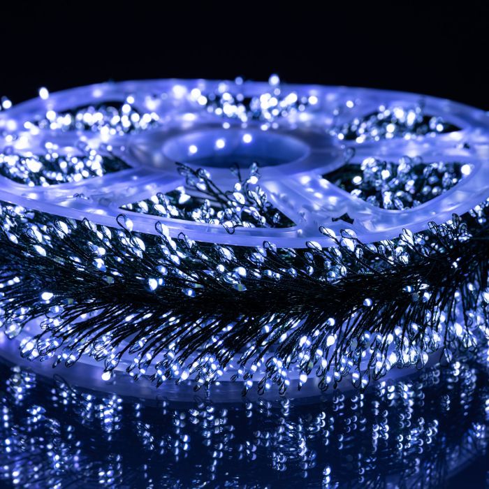 Гірлянда-нитка Роса Хвойна лапа 1000 LED 50 метрів зелена нитка білий Garlando D1000L50MGW (D1000L50MGW) - зображення 8