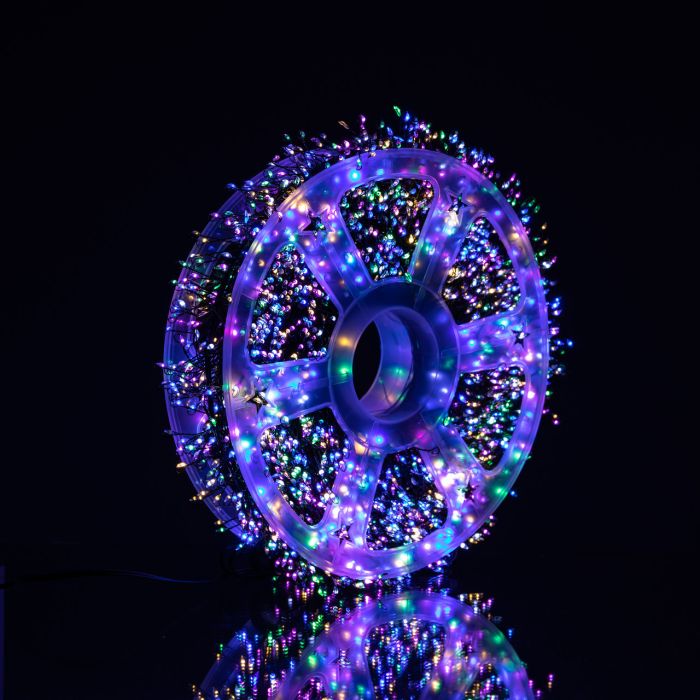 Гірлянда-нитка Роса Хвойна лапа 1000 LED 50 метрів зелена нитка мультиколор Garlando D1000L50MGML (D1000L50MGML) - зображення 4