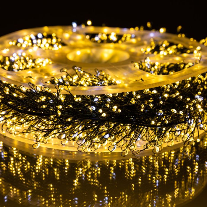 Гірлянда-нитка Роса Хвойна лапа 2000 LED 100 метрів зелена нитка жовтий Garlando D2000L100MGY (D2000L100MGY) - зображення 2