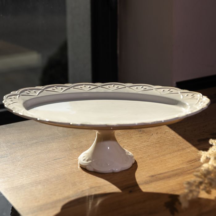 Блюдо на ніжці порцелянове Pearl 30,5 см Yiwu 120-YH-HG049 (120-YH-HG049) - зображення 2