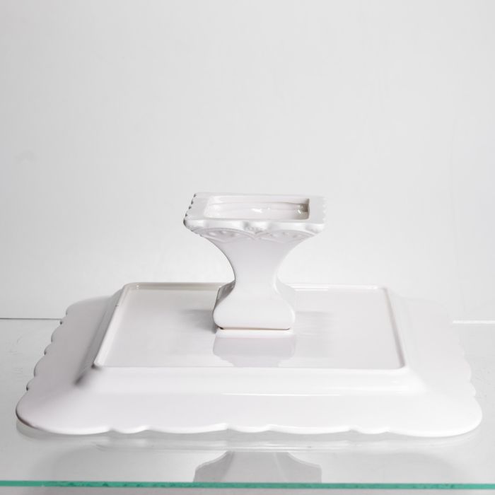 Блюдо на ніжці квадратне порцелянове Pearl 30,5*30,5 см Yiwu 120-YH-HG039 (120-YH-HG039) - зображення 5