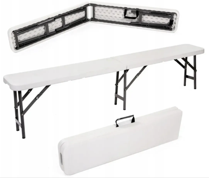 Набір садових меблів складаний (Стіл + 2 лавки) 180 см, Білий (G2946) - зображення 9