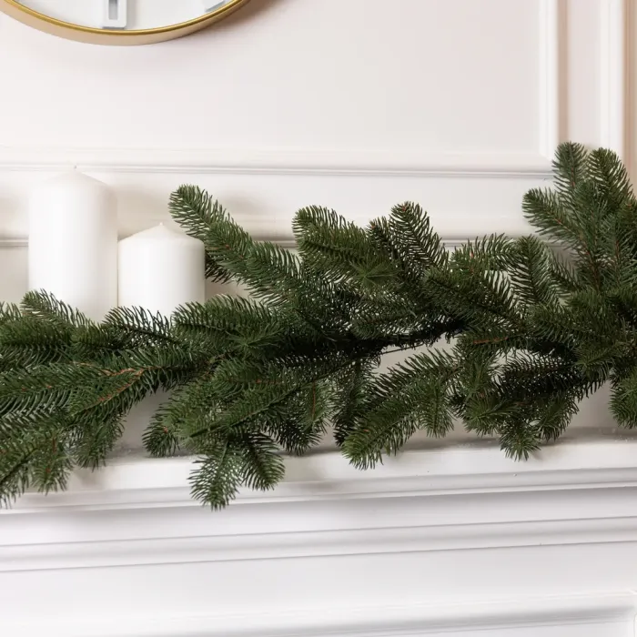 Хвойная литая гирлянда 2 м зеленая ветка елки (KOS-HVO12) - изображение 9