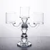 Канделябр на 3 свічки 22×9×23 см підсвічник декоративний скляний на ніжці прозорий (HP-4-30)