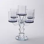 Канделябр на 5 свічок 19×19×24 см підсвічник декоративний скляний на ніжці Чорний (HP-4-23)