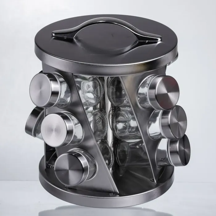 Карусель для спецій 12 баночок по 100 мл, хром HP-1368 (HP-1368) - зображення 3