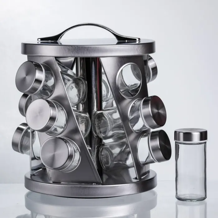 Карусель для спецій 12 баночок по 100 мл, хром HP-1368 (HP-1368) - зображення 5