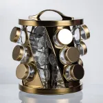 Карусель для спецій 12 баночок по 100 мл, золото HP-1369 (HP-1369)