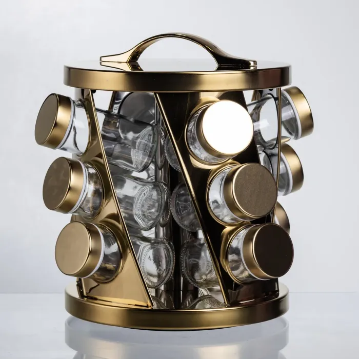 Карусель для спецій 12 баночок по 100 мл, золото HP-1369 (HP-1369) - зображення 1