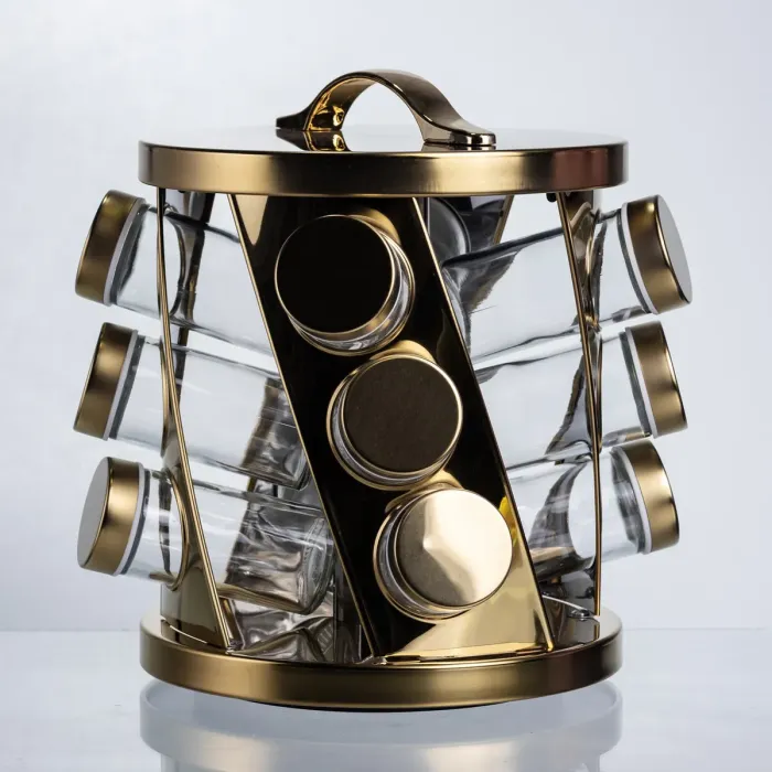 Карусель для спецій 12 баночок по 100 мл, золото HP-1369 (HP-1369) - зображення 2