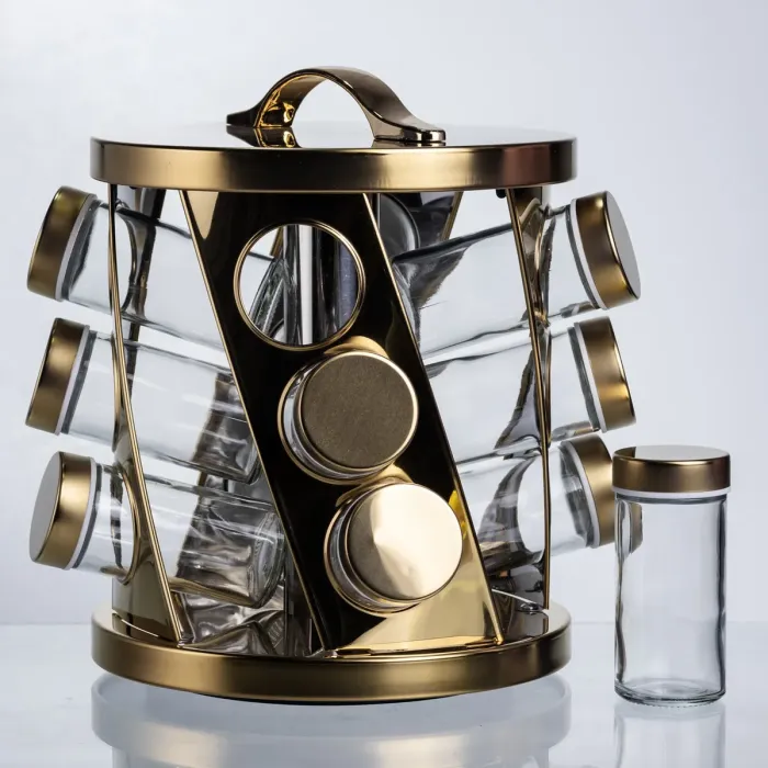 Карусель для спецій 12 баночок по 100 мл, золото HP-1369 (HP-1369) - зображення 3